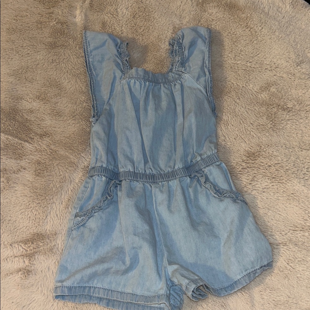 Kids Light Blue Denim Romper